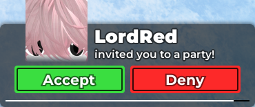 Party invite pop up.
