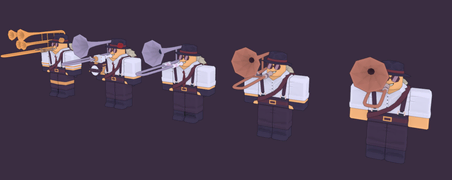 Trombone skin on a development image.