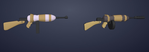 Victorian skin's weapons on a development image.