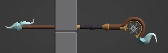 Ice Witch skin's staff on a development image.