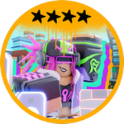 Neon Rave skin on The Takeover - Tier IV badge.