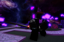 Fallen Swordmaster on a development image.