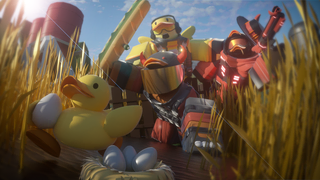 Ducky on a render.