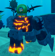 Molten Titan affected by the Scuba Gear modifier.
