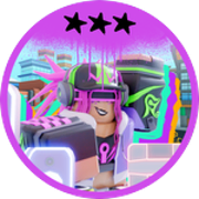 Neon Rave skin on The Takeover - Tier III badge.