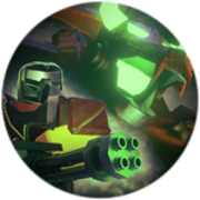 Default skin on the Defeated Nuclear Monster! badge.