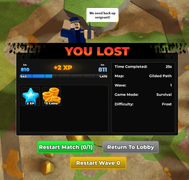 You Lost Screen