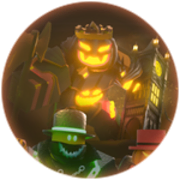 Pumpkin skin on the Halloween 2020 badge.