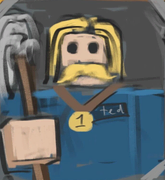 Ted the Janitor image hanging on the walls of Outpost 32.