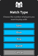Match size selection.