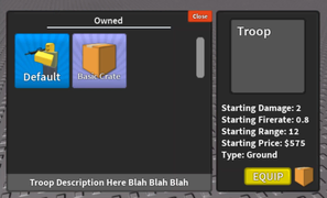Default skin on a development image.