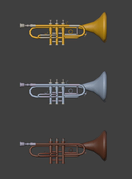 Trumpeteer skin's weapons on a development image.