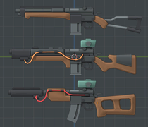 Unused Default skin weapon on a development image.
