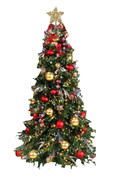 Christmas tree seen behind the text.