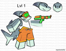 Shark skin on concept art.