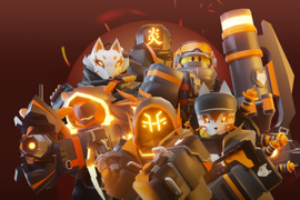 Vigilante skin on a render.