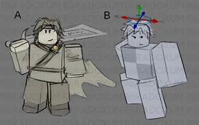 Two X on concept art.