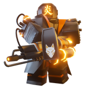 Vigilante skin on a render.