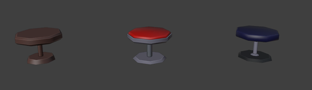Unreleased Trumpeteer stools on a development image.