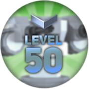 Default skin on the Level 50 badge.