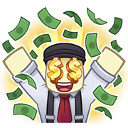 Default skin on the Money Rain sticker.