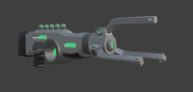 Nuclear skin's weapon on a development image.