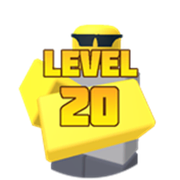 Default skin on the Lvl 20 badge.