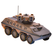 Default skin on the Commander's level 4 icon and Support Caravan Ability.
