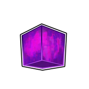 Cardboard cutout of the God Cube.
