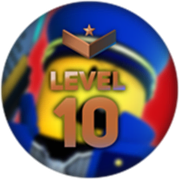 Galactic skin on the “Level 10” badge.