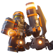 Vigilante skin on a render.