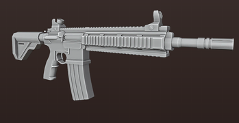 Militant's HK416 on a development image.