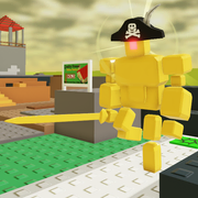 Gold Titan affected by the Exploding Enemies modifier.