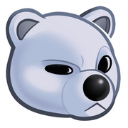 Polar Bear skin on the Side Eye Polar Bear sticker.