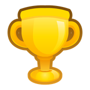 Trophy that appears at the left and the right of the nametag.