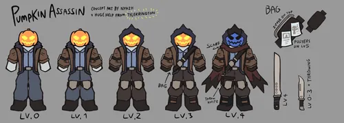 Pumpkin skin on concept art.