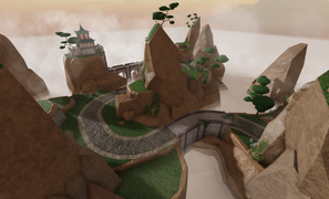 Sacred Mountains on a development image.