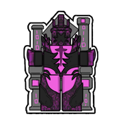 Cardboard cutout of Lord Exo sitting on a throne.