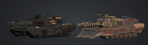 Wasteland Railgun Tank on a development image.